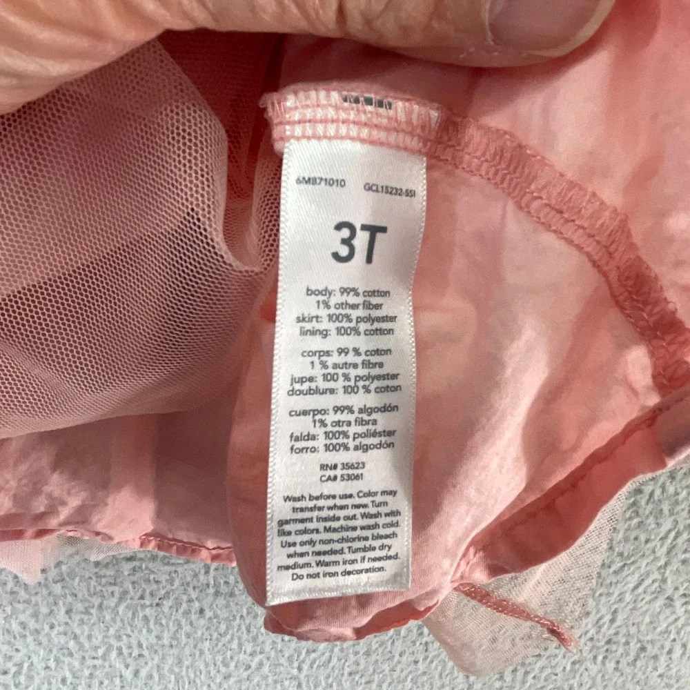 OshKosh B'gosh Denim Tulle Dress Kids 3T Pink Blue Mixed Media Tutu Princess